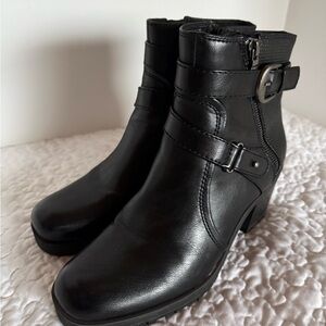 BareTraps Black Ankle Booties with Buckle Detail 9.5